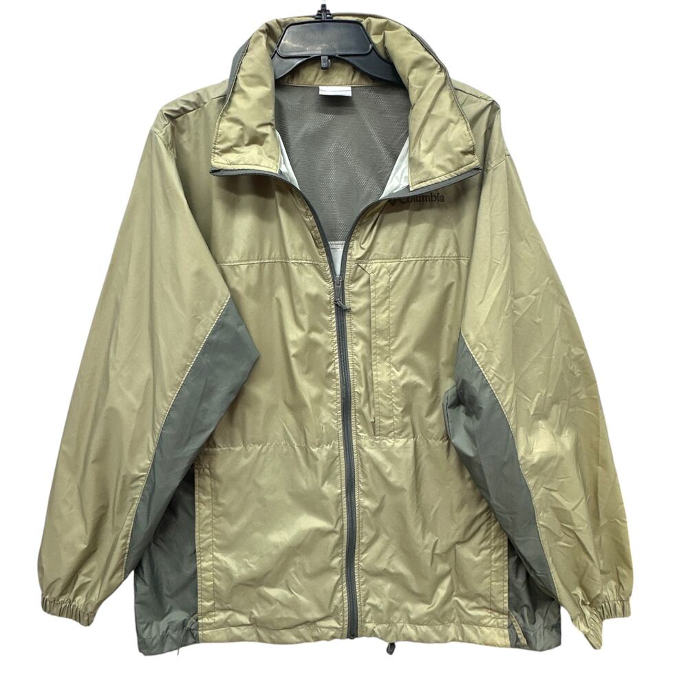 Columbia Cougar Peaks II Men's Jacket L Tan Packable Windbreaker Water Resistant